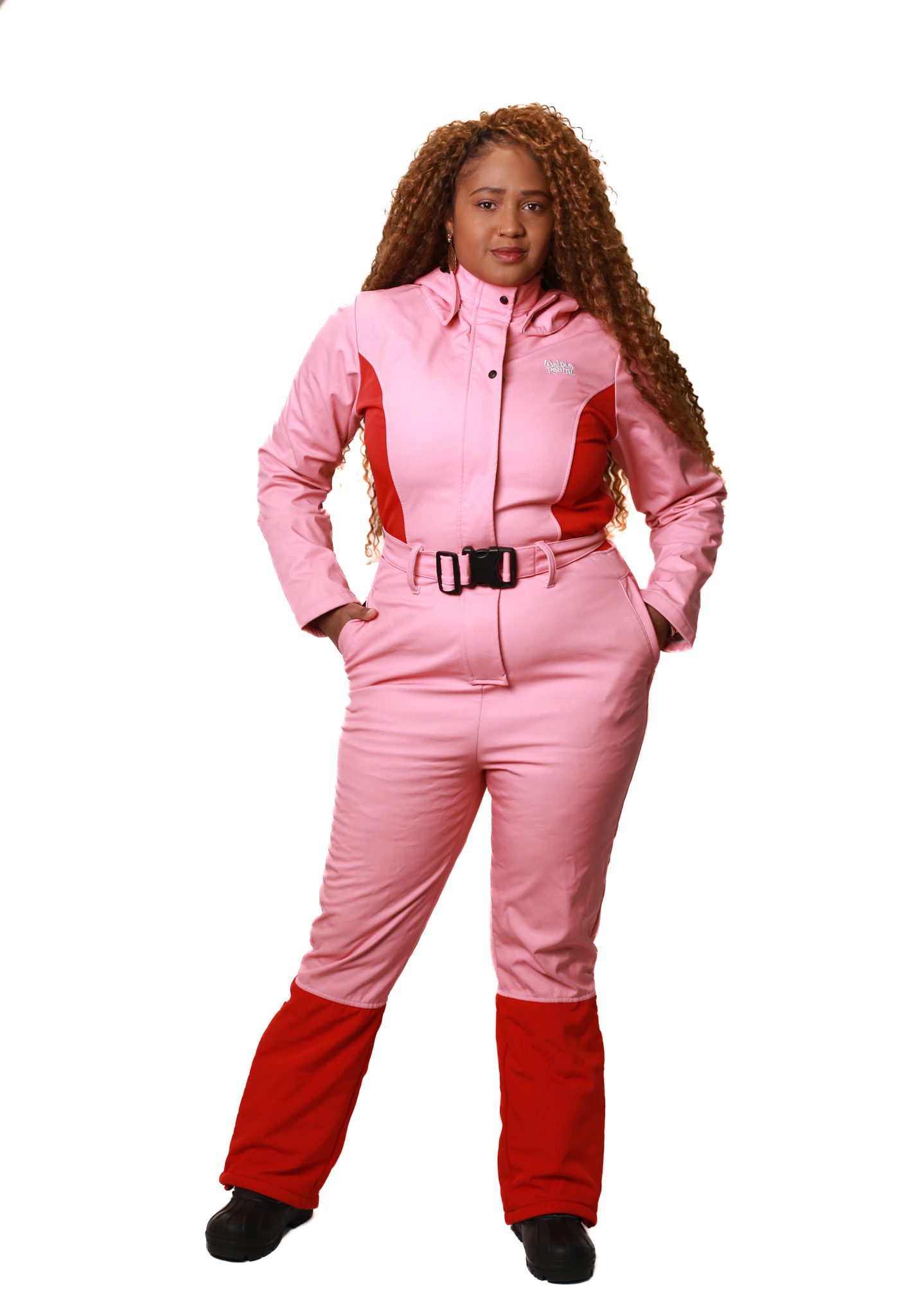 Macacão Rosa com Vermelho