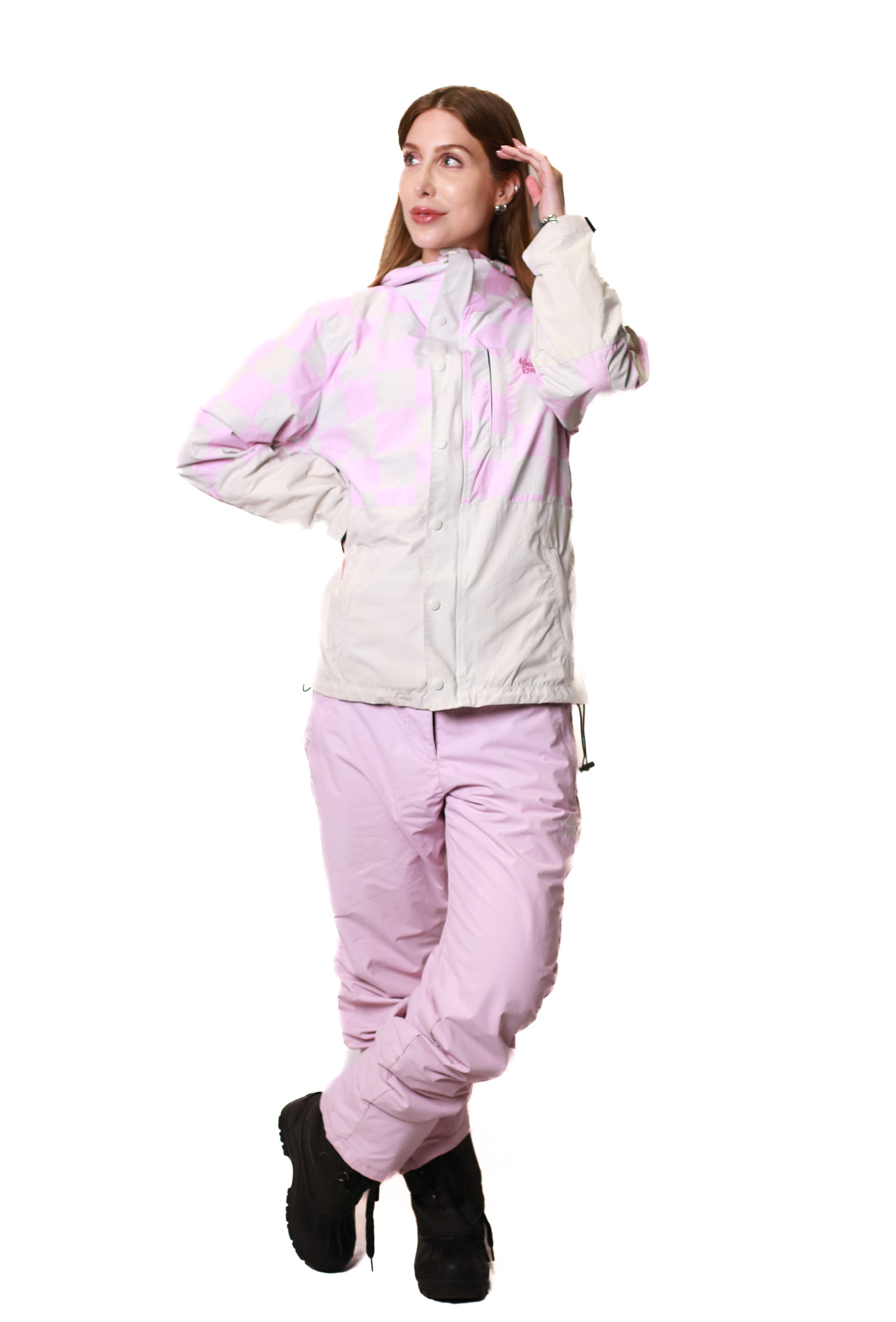 Kit Jaqueta Branca + Calça Lilás