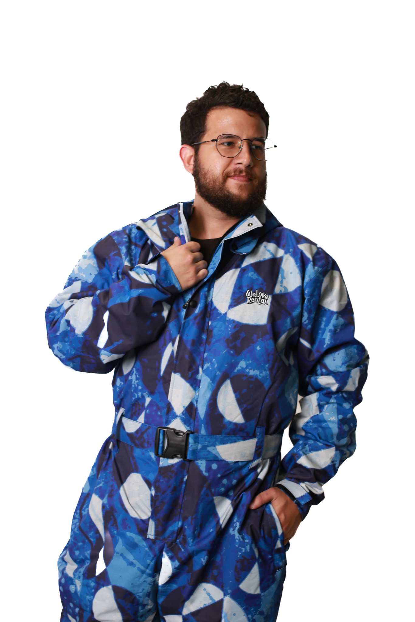 Macacão Azul Geométrico